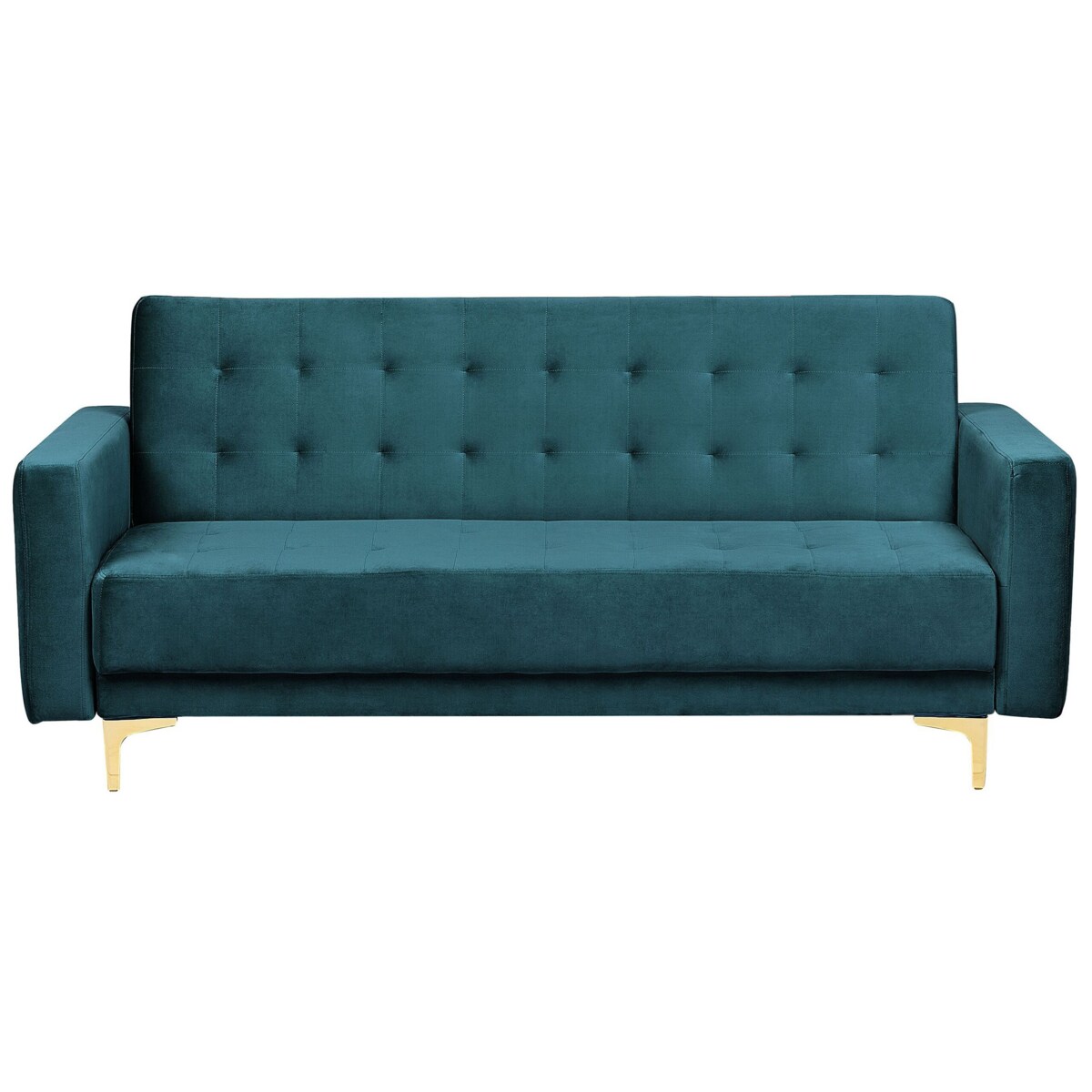 Sofa rozkładana welurowa zielona ABERDEEN