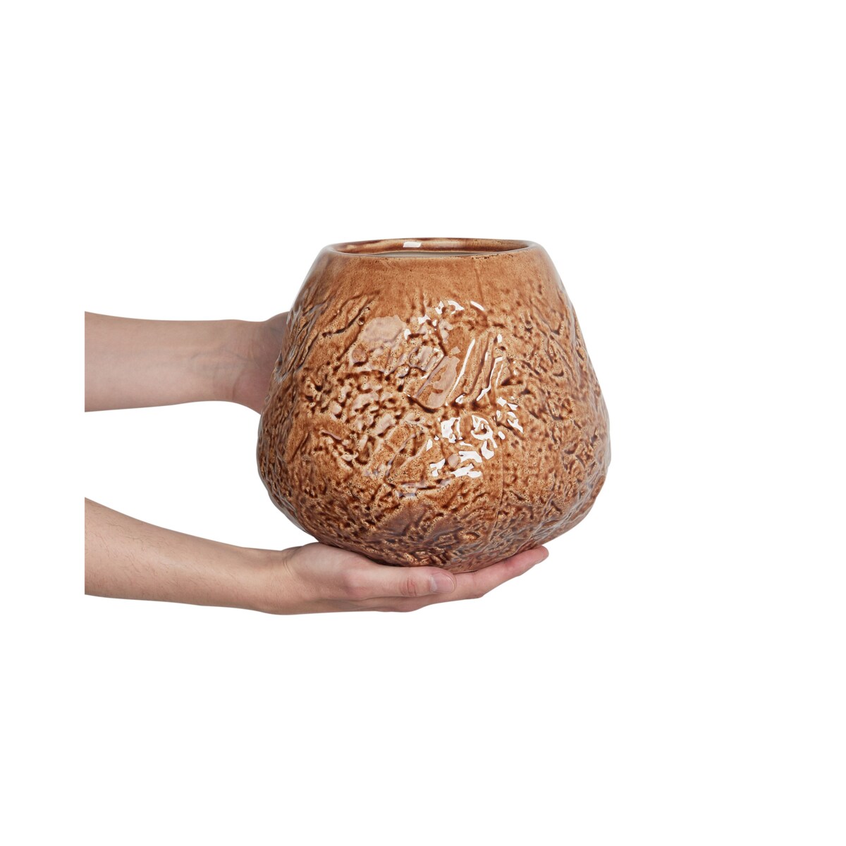 Kamionka Wazon na kwiaty 22 cm Brązowy BETTA