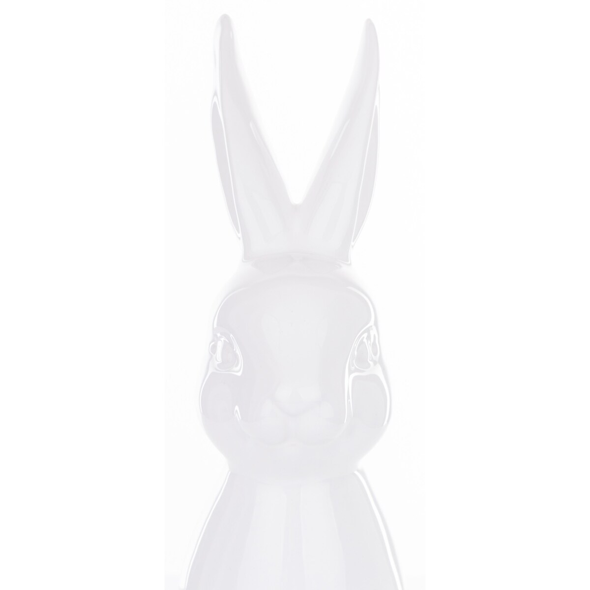 Dekoracja - siedzący biały królik 33x12x16 cm