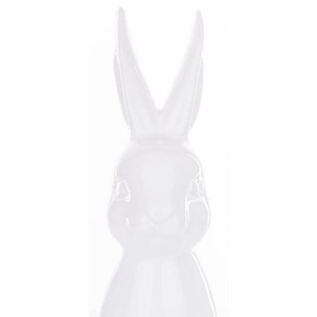 Dekoracja - siedzący biały królik 33x12x16 cm