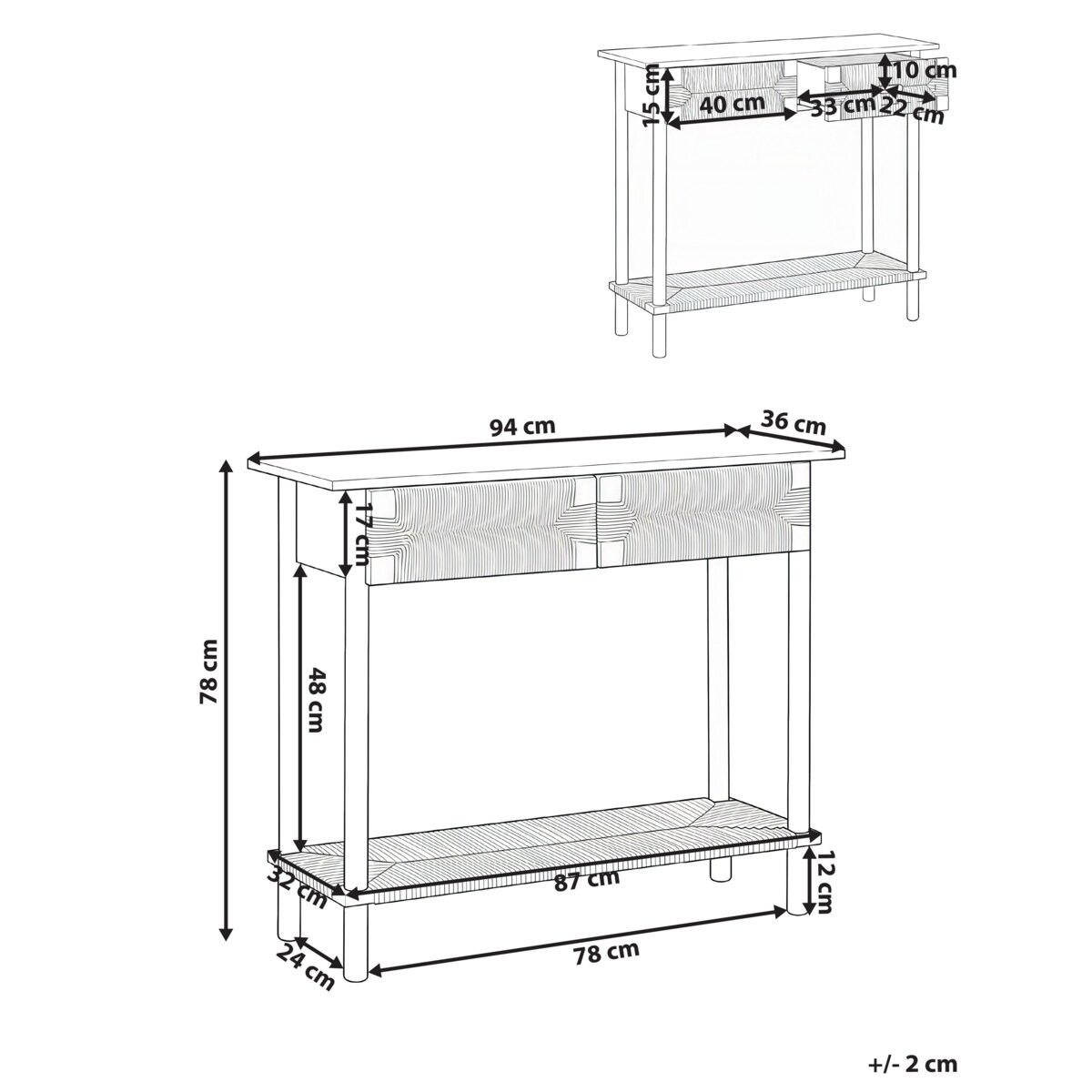 Konsola BONDI Jasnobrązowy