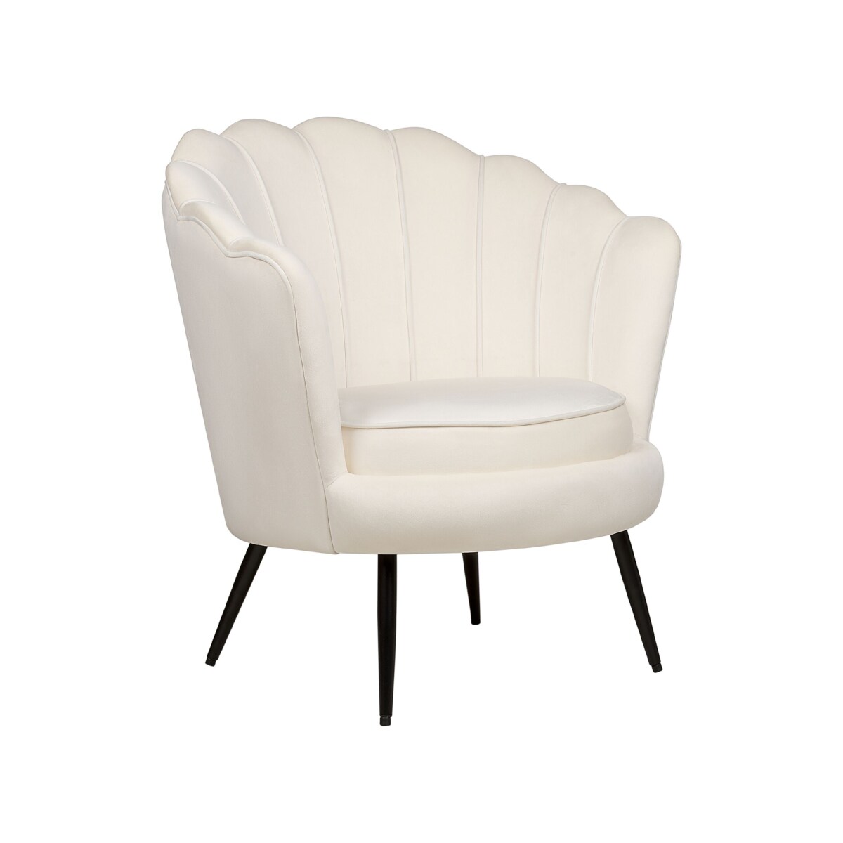 Fotel welurowy złamana biel LOVIKKA