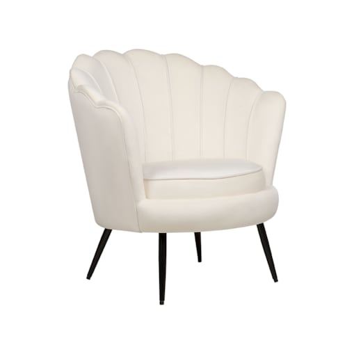 Fotel welurowy złamana biel LOVIKKA