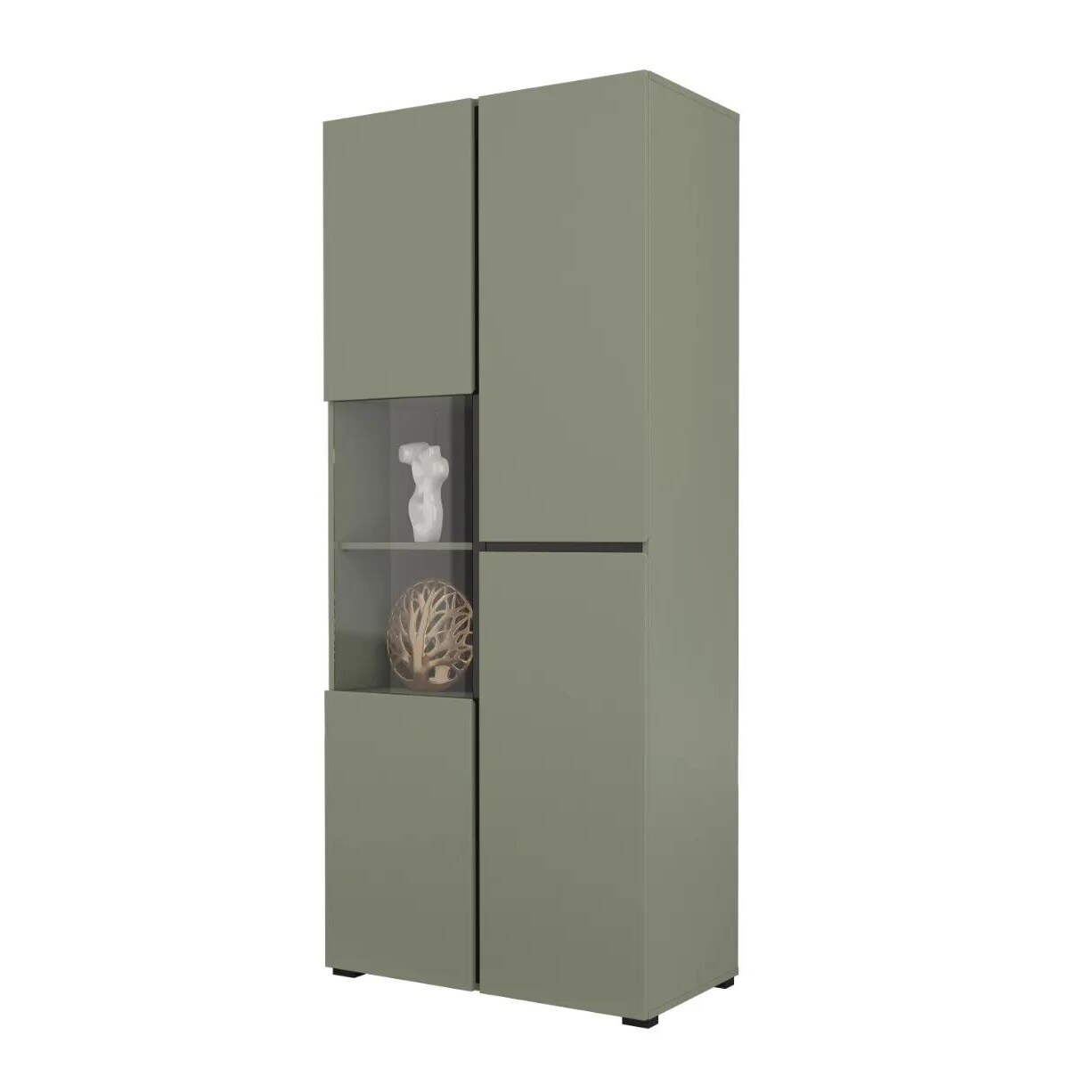 Witryna wysoka CROSS 3D 80cm zielona/czarna