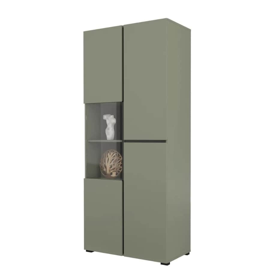 Witryna wysoka CROSS 3D 80cm zielona/czarna