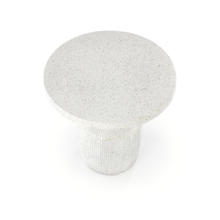 STOLIK KAWOWY Farra L biały OKRĄGŁY kompozyt tlenku magnezu