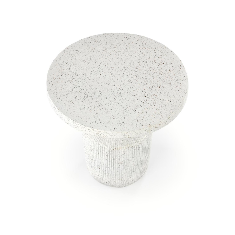 STOLIK KAWOWY Farra L biały OKRĄGŁY kompozyt tlenku magnezu