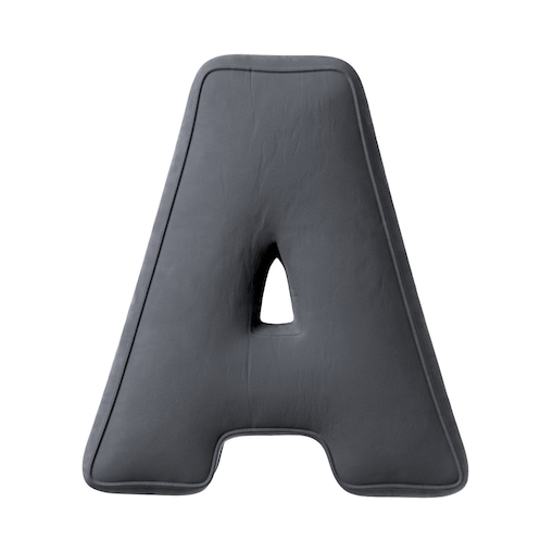 Poduszka literka A, grafitowy szary, 30x40cm, Posh Velvet