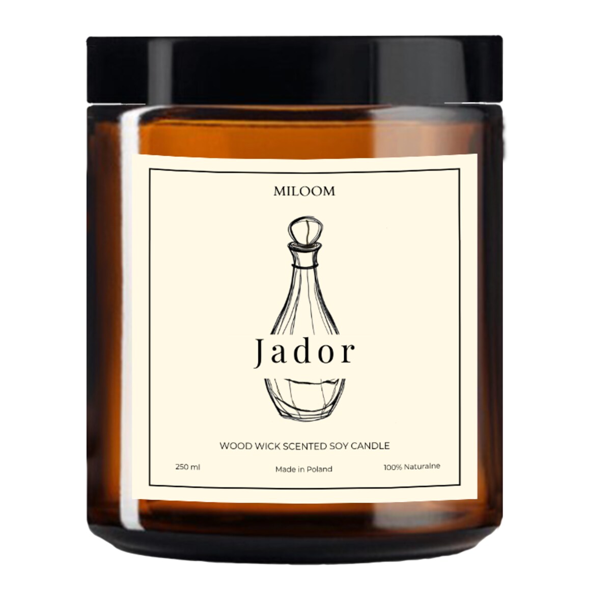 Świeca Sojowa Zapachowa z Drewnianym Knotem JADOR 230 ml Miloom
