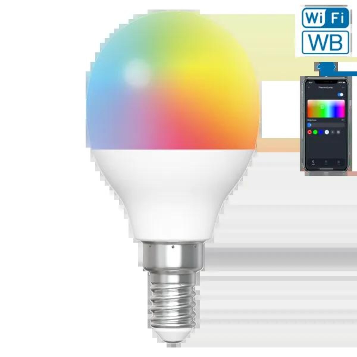 inteligentna żarówka led wb g45 e14 wi-fi 6,5w
