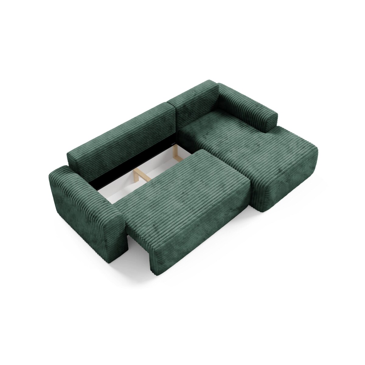 Narożnik SONTII z funkcją spania gruby sztruks Kolor: TILIA 39