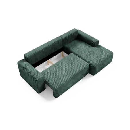 Narożnik SONTII z funkcją spania gruby sztruks Kolor: TILIA 39