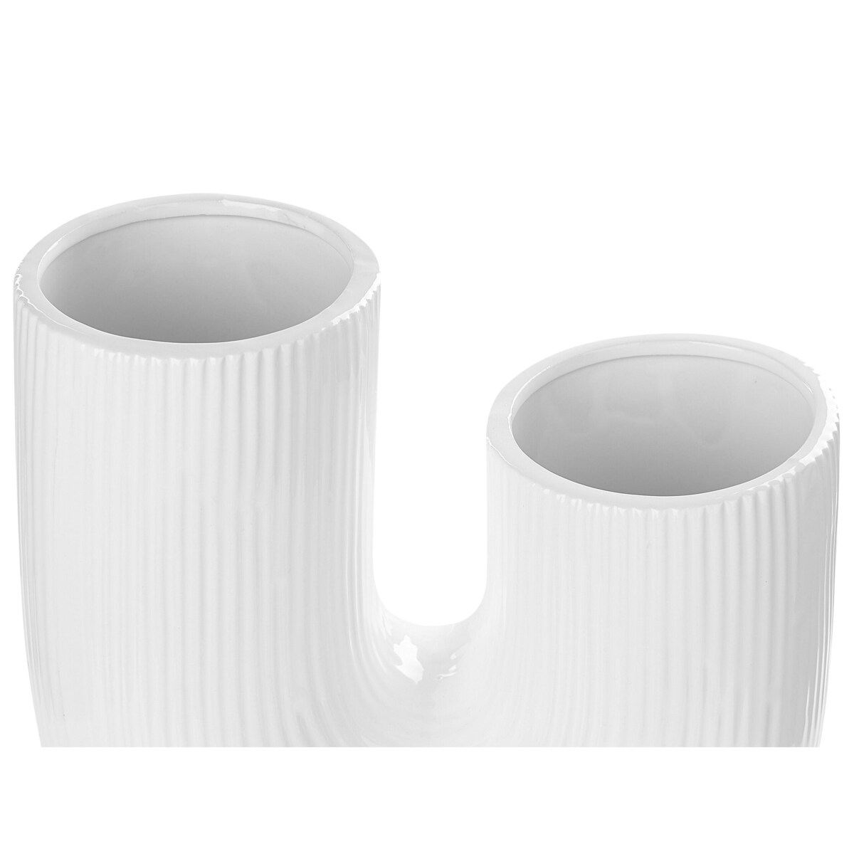 Wazon na kwiaty ceramiczny 23 cm biały MITILINI