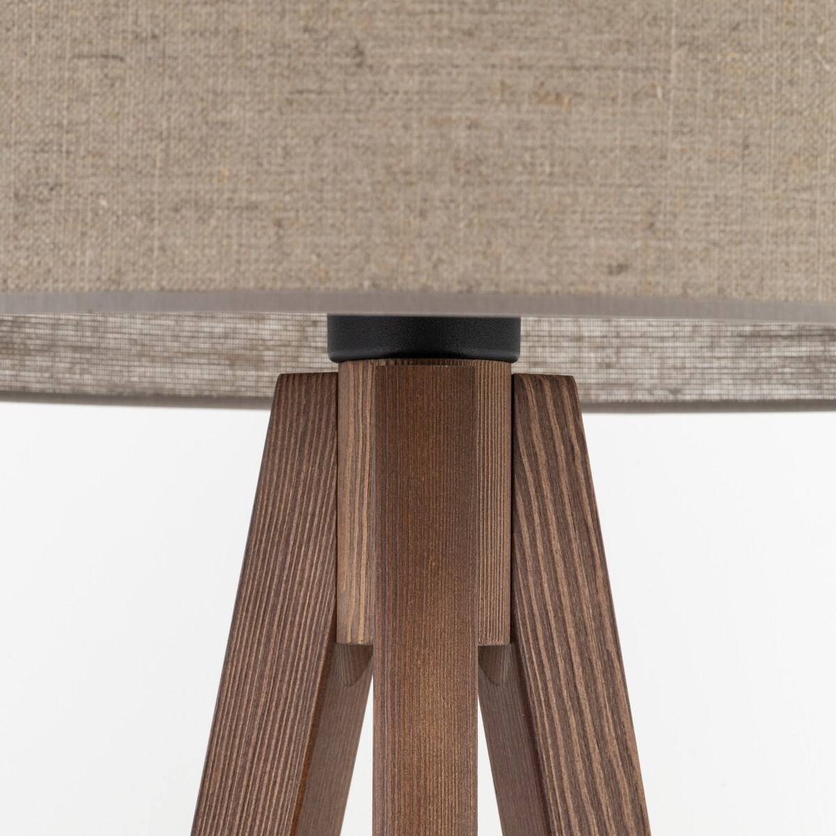 Lampa podłogowa GRAND ORZECH TK Lighting 145 cm drewniana z beżowym abażurem E27 do salonu