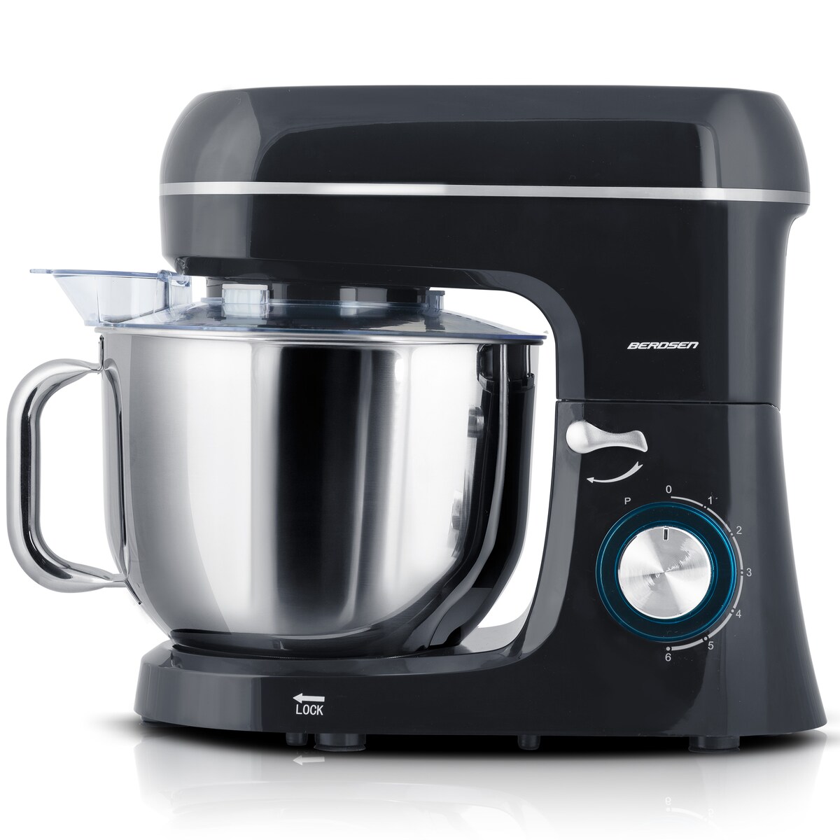 Robot kuchenny planetarny mikser Berdsen 1400W 3w1 6l czarno-srebrny 375600