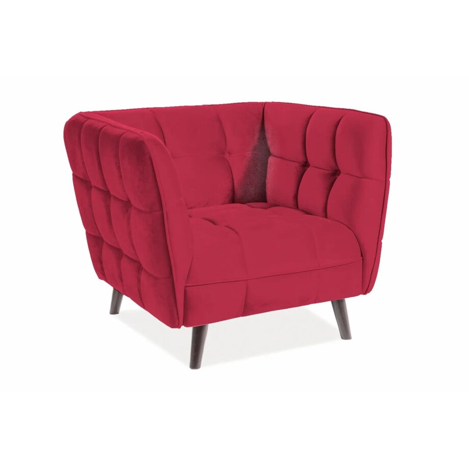 Fotel do salonu CASTELLO VELVET 1 bordowy
