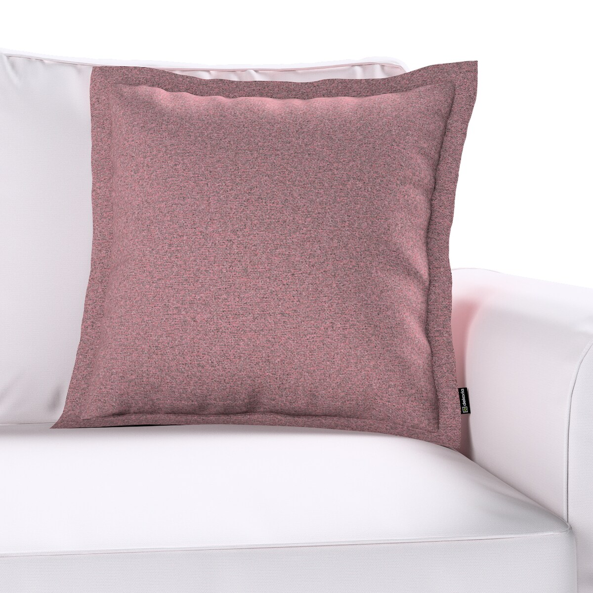 Poszewka Mona na poduszkę 45x45 różowy z czarną nitką