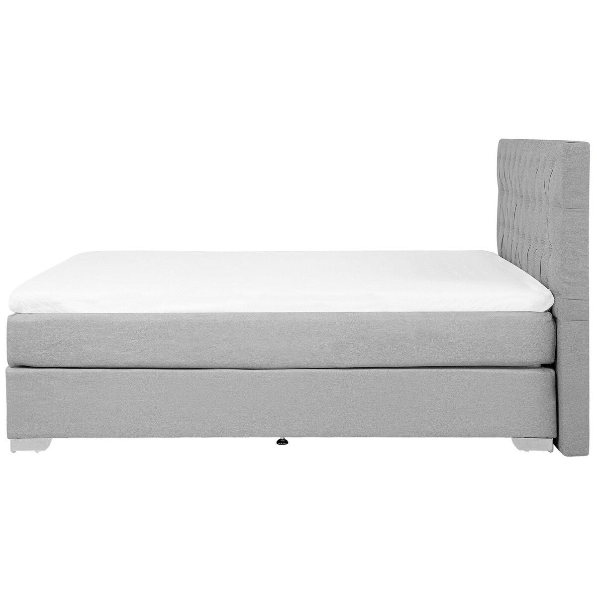 Łóżko kontynentalne tapicerowane 180 x 200 cm szare DUCHESS