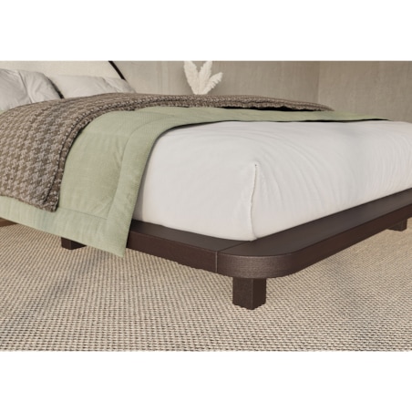 Łóżko lewitujące drewniane bukowe Visby MOMOKO / 160x200 cm, kolor palisander