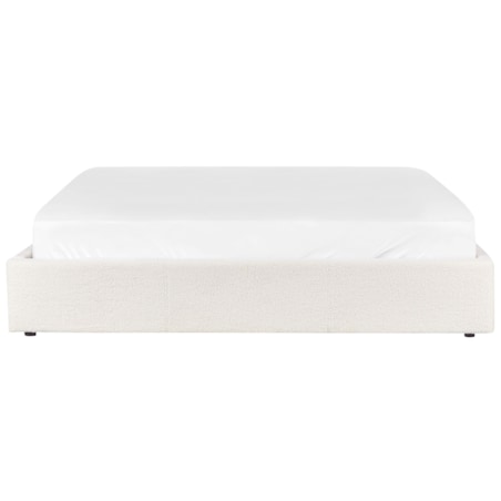 Łóżko z pojemnikiem boucle 180 x 200 cm złamana biel DINAN