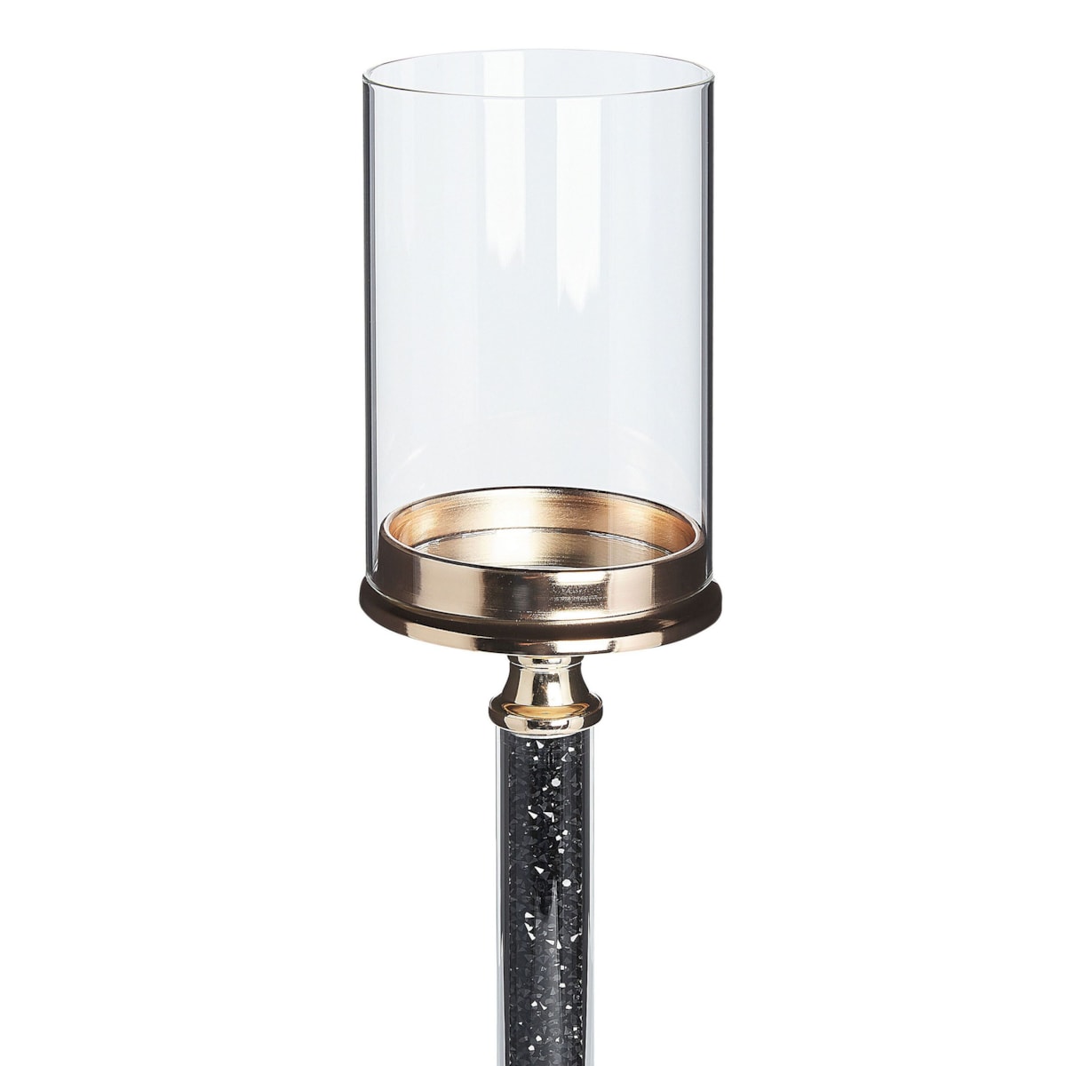 Świecznik szklany 48 cm złoto-czarny ABBEVILLE