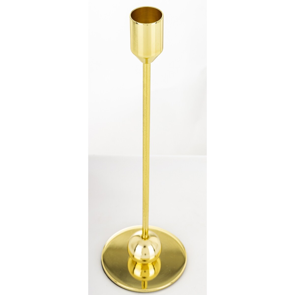 Świecznik metalowy złoty 26x8 x8 cm SOTILLE z 1 kulką u podstawy