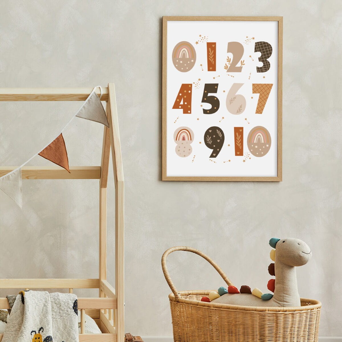 Plakat dla dzieci Liczby boho 2 20x30