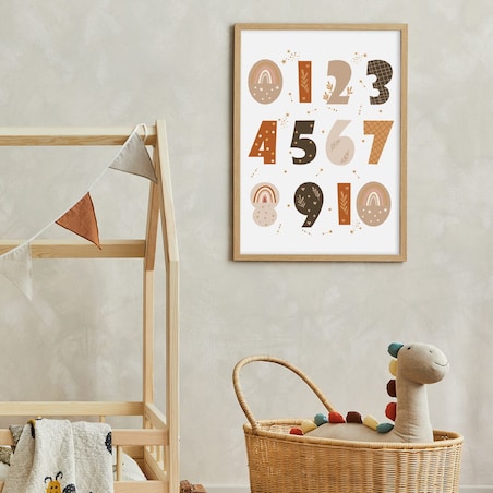 Plakat dla dzieci Liczby boho 2 20x30