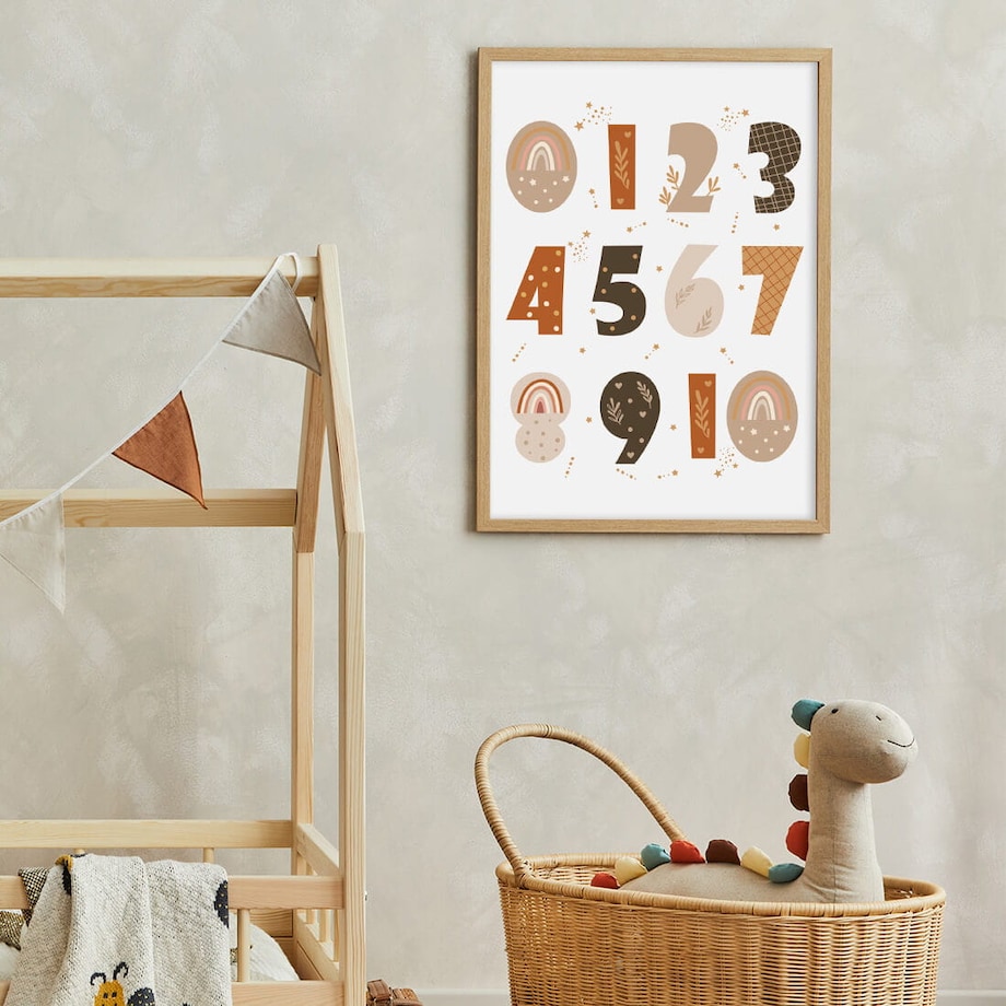 Plakat dla dzieci Liczby boho 2 20x30