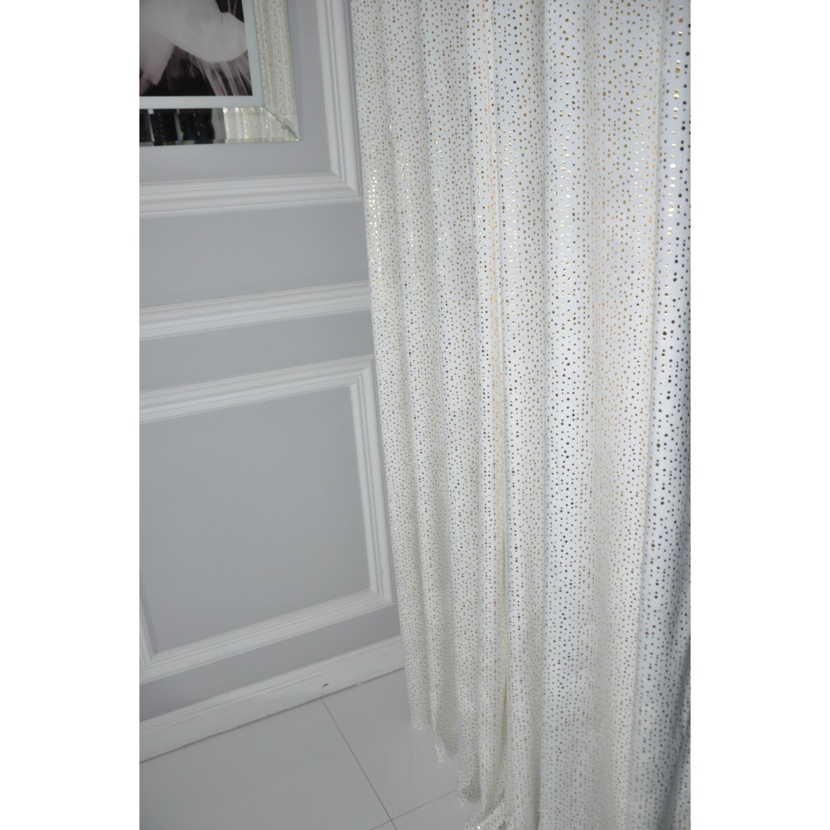 zasłona welurowa ze złotymi kropeczkami 140x250 cm