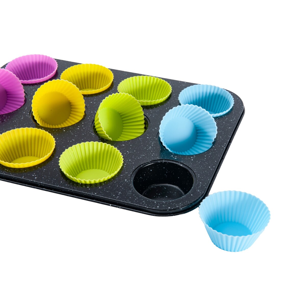 Forma do pieczenia z silikonowymi foremkami 12szt. BRUNBESTE BB-1030