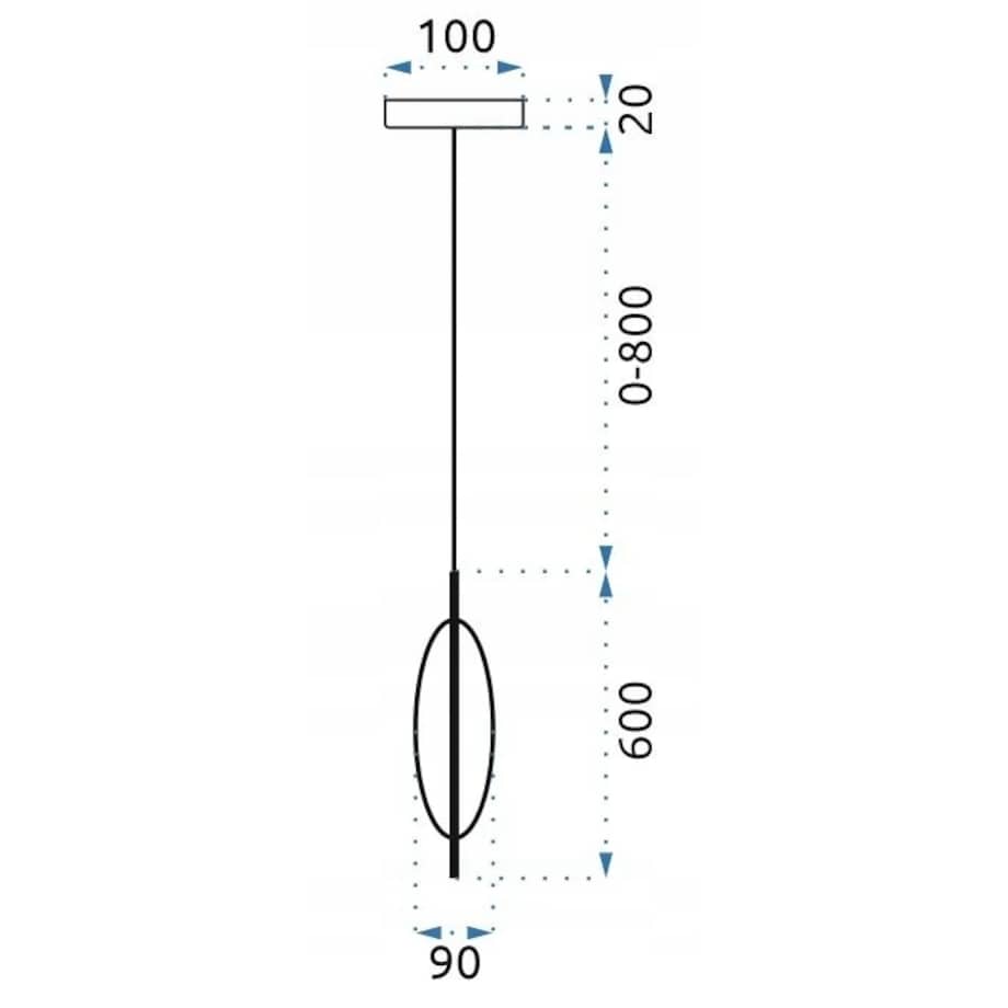 Lampa Wisząca Sufitowa Szklana Metalowa Złota Led