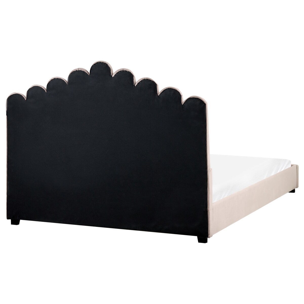 Łóżko Welur VINCENNES 160 x 200 cm Beżowoszary