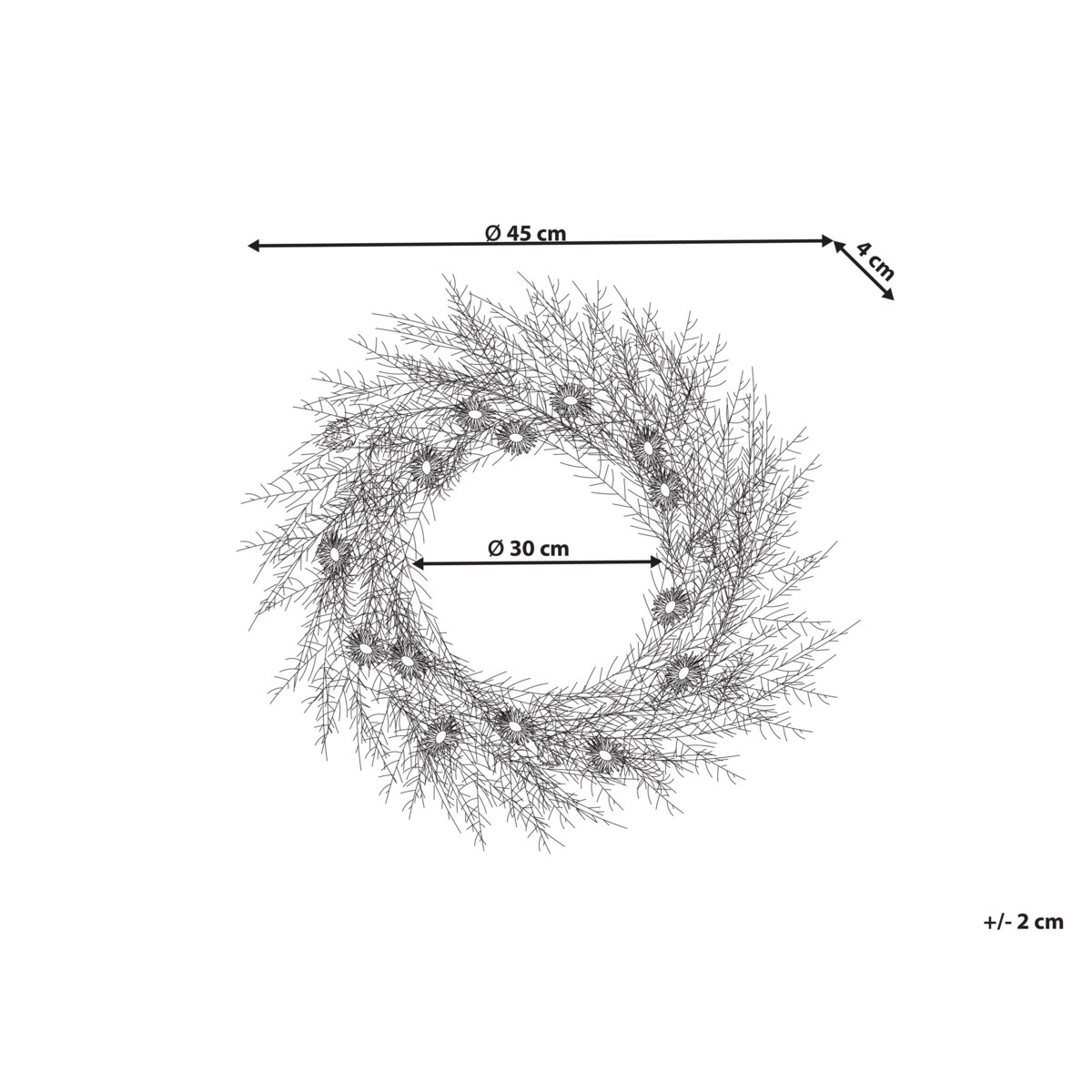 Wieniec dekoracyjny 45 cm zielony CAMRUN