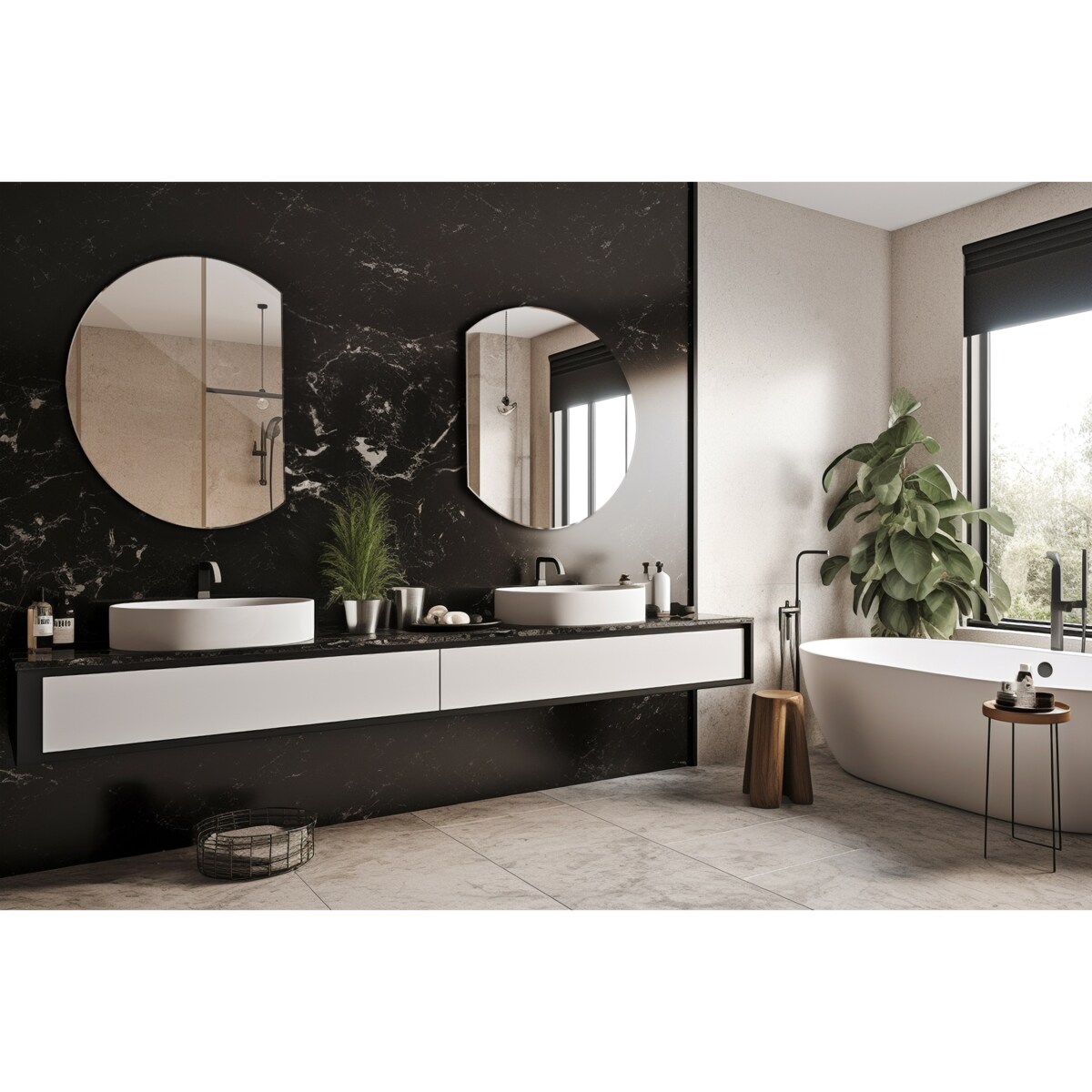 Lustro ścięte koło XXL 84x100 cm