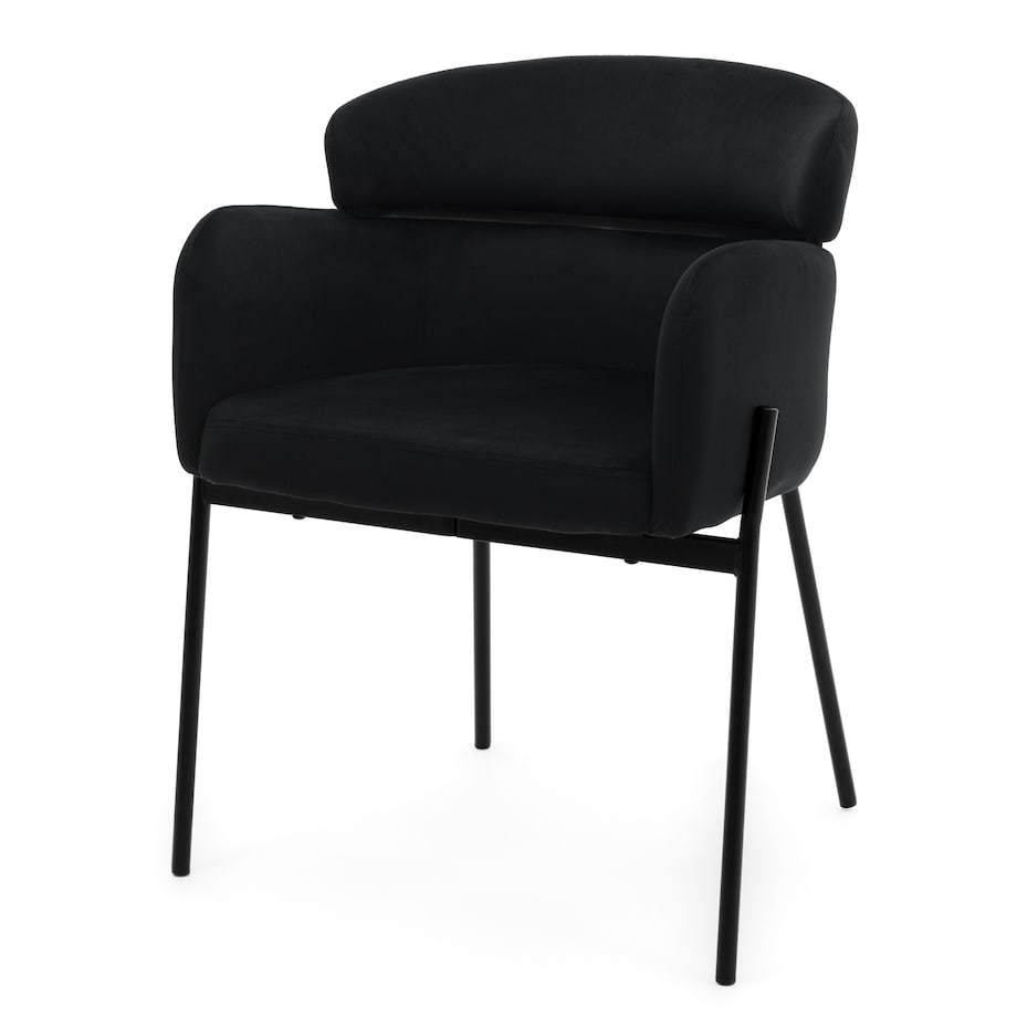Krzesło tapicerowane welurowe do salonu BOLZANO czarne