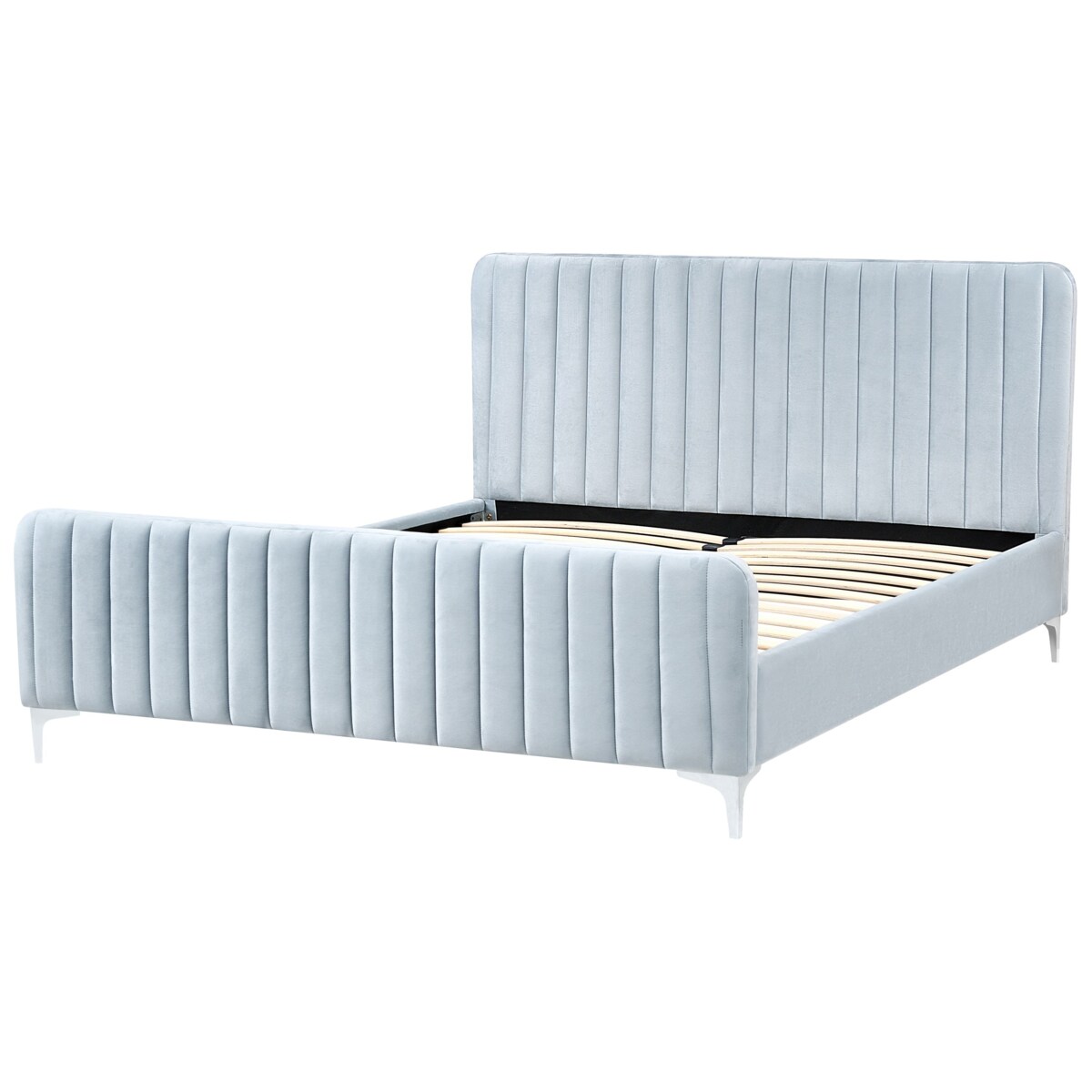Łóżko Welur LUNAN 180 x 200 cm Błękitny