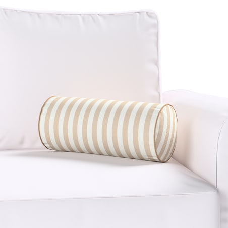 Poduszka wałek prosty, beżowo-białe pasy (1,5cm), Ø16 x 40 cm, Christmas