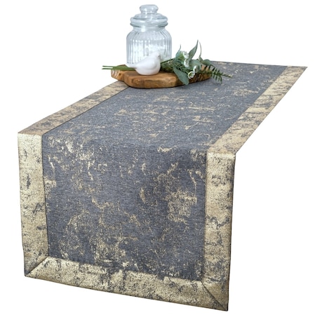 Bieżnik LX 6112-2502 - 40x240 cm - szary złoty - 40cm x 240cm