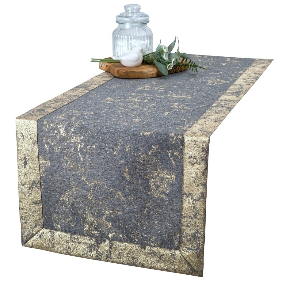 Bieżnik LX 6112-2502 - 40x240 cm - szary złoty - 40cm x 240cm