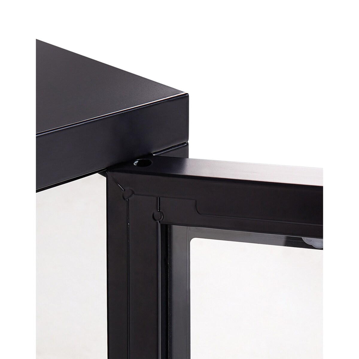 Szafka trzydrzwiowa metalowa ze szklaną gablotą czarna NEWPORT