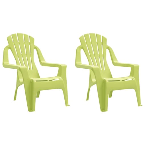 vidaXL Krzesła ogrodowe dla dzieci, 2 szt, zielone, 37x34x44 cm, PP