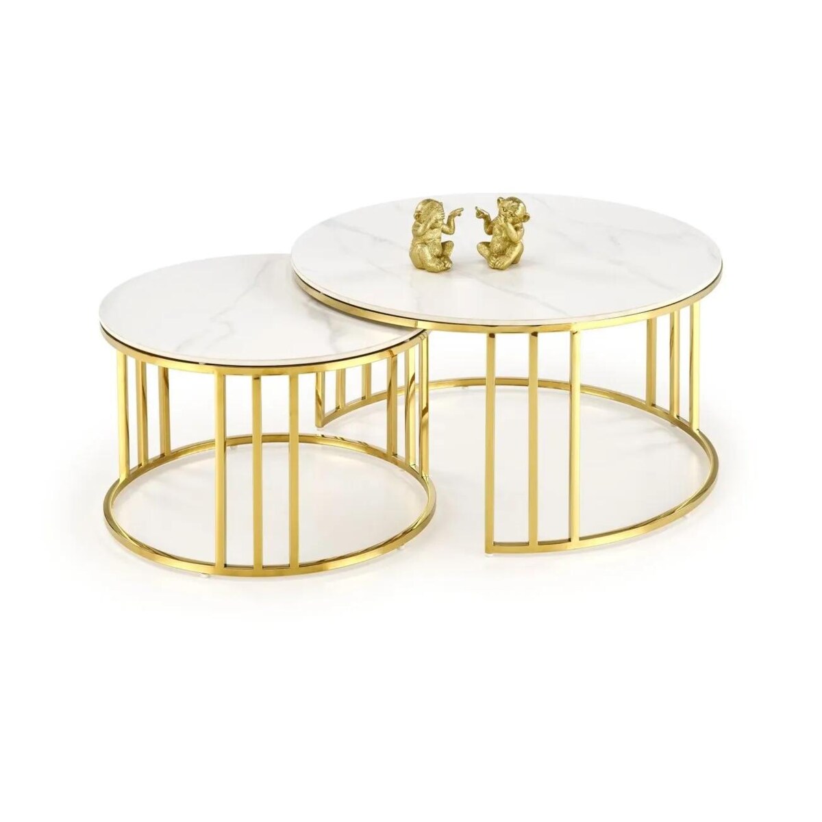 Zestaw ław MERCURY 3 biały marmur/złoty