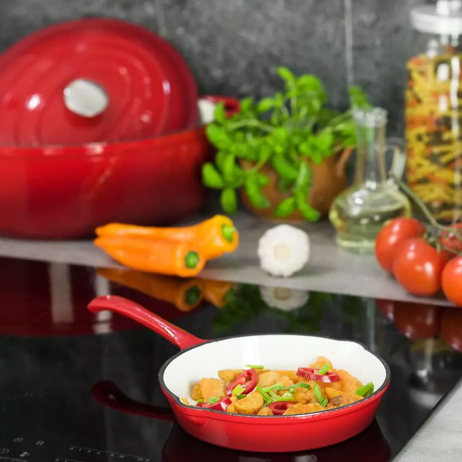 Patelnia żeliwna emaliowana na indukcję gaz KINGHOFF 25cm