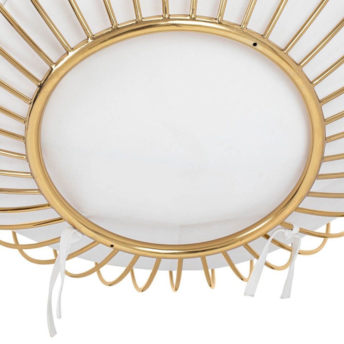 Kulisty fotel wiszący Gabbia PH5994-1 King Home na łańcuchu złoty beżowy