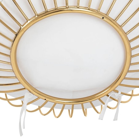 Kulisty fotel wiszący Gabbia PH5994-1 King Home na łańcuchu złoty beżowy