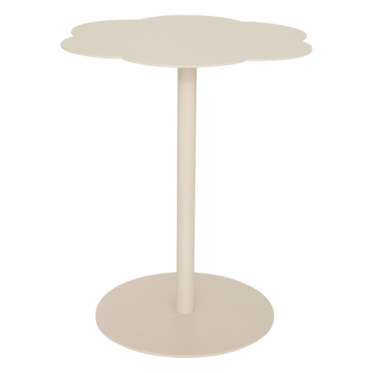 Stolik boczny FLORA Ø 43 cm, blat w kształcie kwiatu, metal