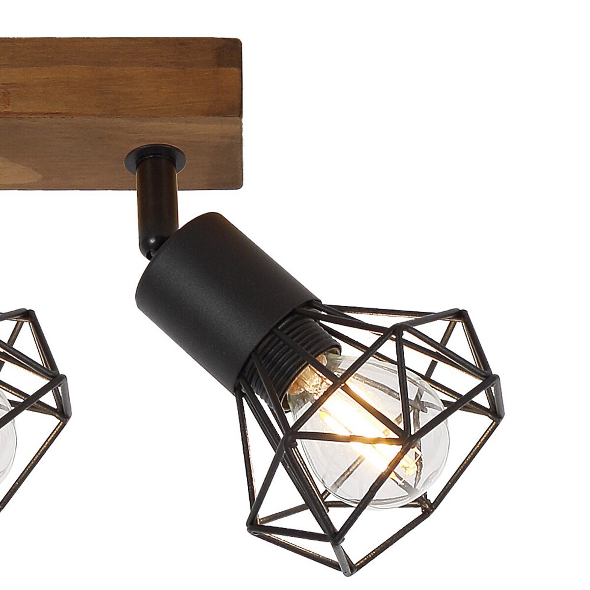 Metalowa lampa sufitowa Zeus 3138 czarne reflektorki na belce do kuchni