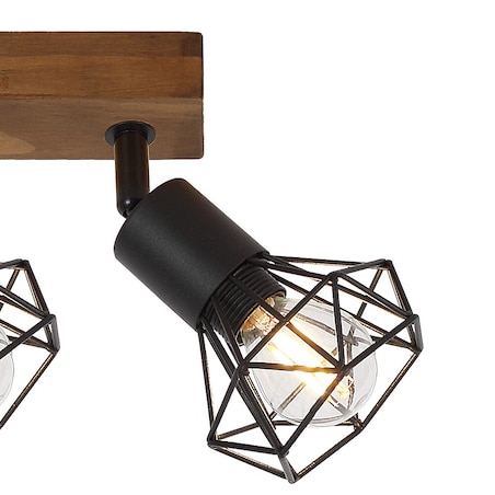 Metalowa lampa sufitowa Zeus 3138 czarne reflektorki na belce do kuchni