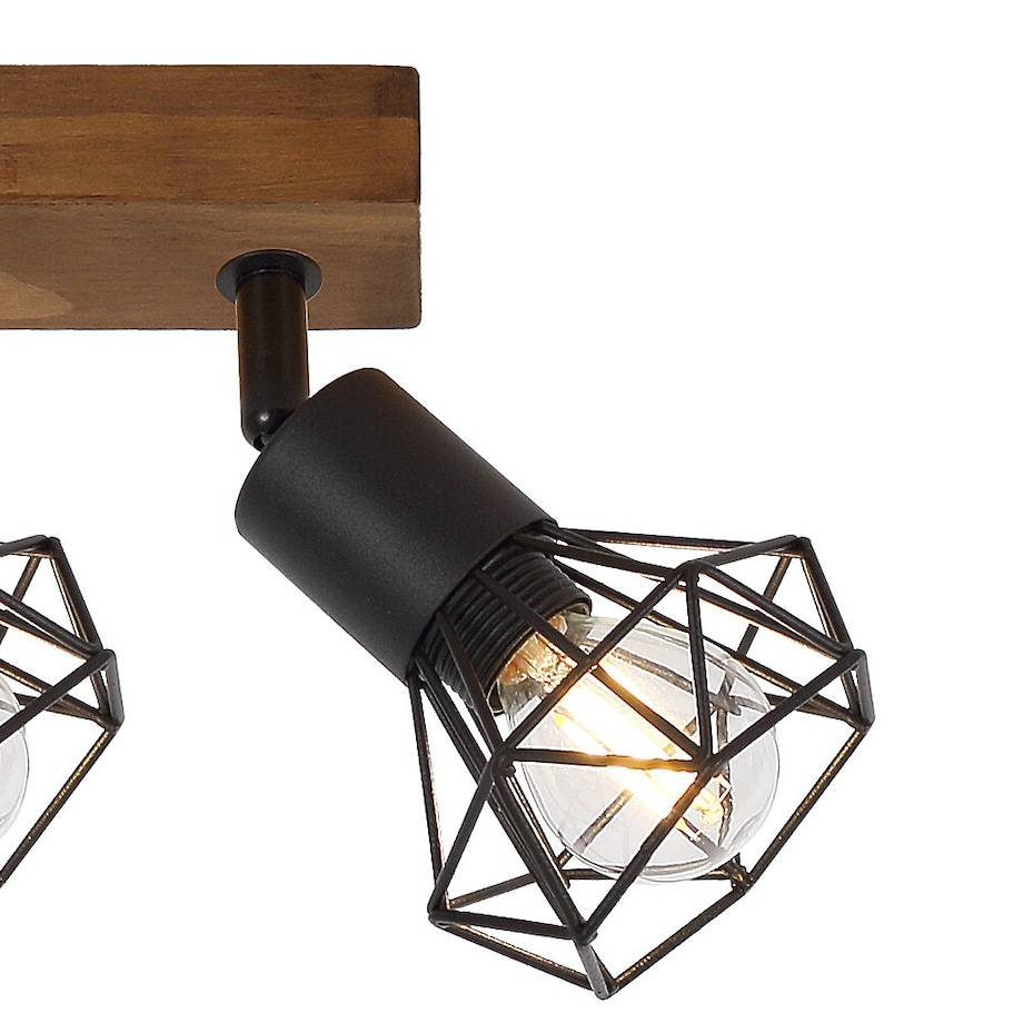 Metalowa lampa sufitowa Zeus 3138 czarne reflektorki na belce do kuchni